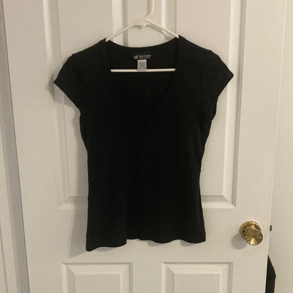 Self Esteem Black Cap Sleeve Top